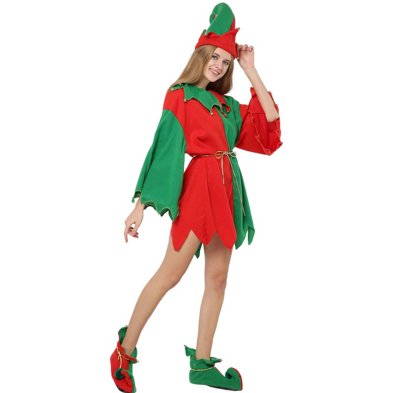 EraSpooky Women Christmas Santa Elf Costume for Christmas Party(One Size) - Image 3